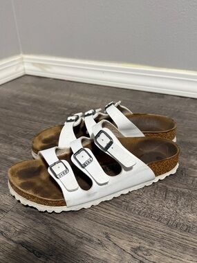 Birkenstock White Triple-Strap Sandals